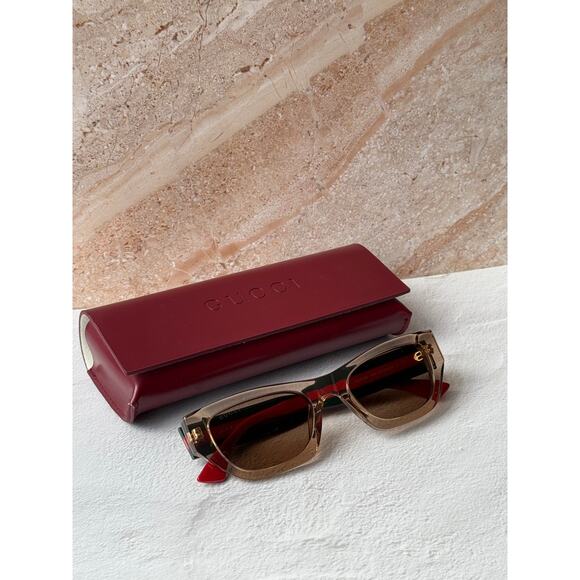 NEW Gucci GG2116S Brown Cat Eye Striped Sunglasses $440 main image 5